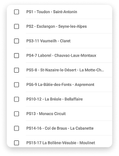 Classified rally map preview